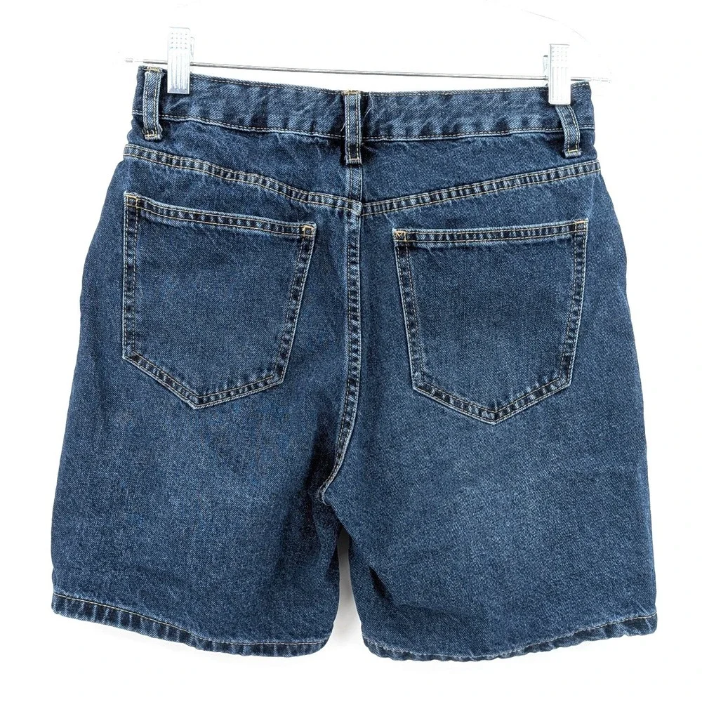 High Straight Denim Bermuda Shorts Classic Blue Casual‎ Summer Size 6